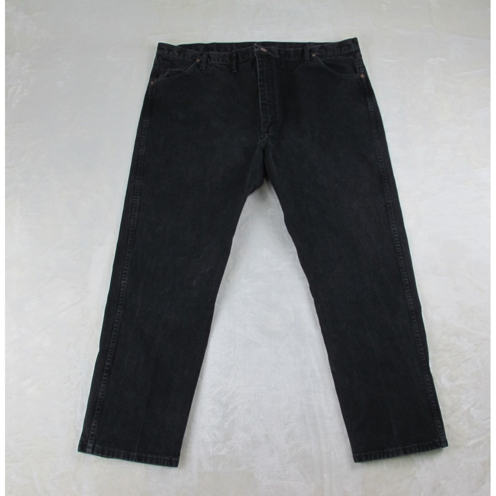 VINTAGE Wrangler Pants Mens 46 Black Denim Jeans‎ Western 13MWZWK Pockets 46X30*